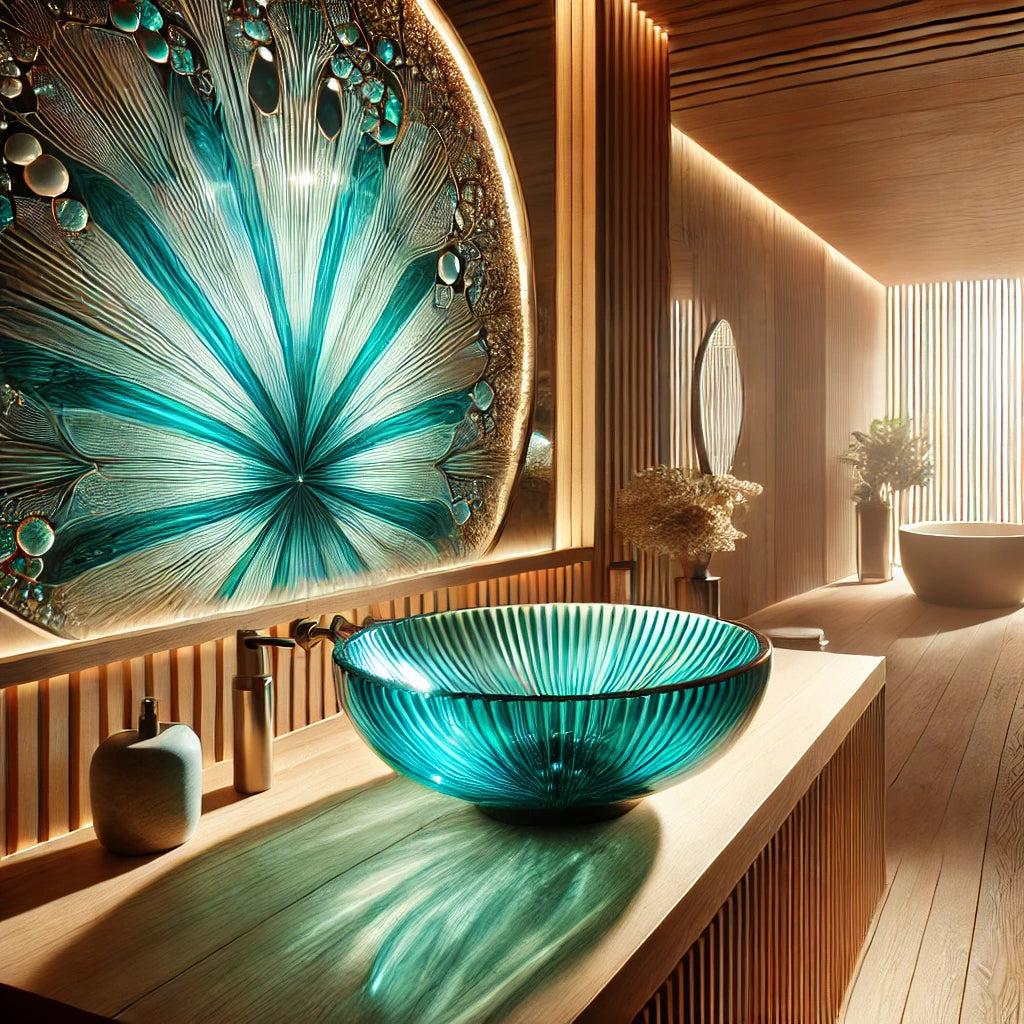 Glaswaschbecken: Zeitlose Kunstwerke, die Ihr Badezimmer verzaubern. Designer Glaswaschbecken in Rund, Blau, Grün, Gold und Lila. Übrigens: Moderne Designer-Badmöbel finden Sie natürlich bei Tiamont.
