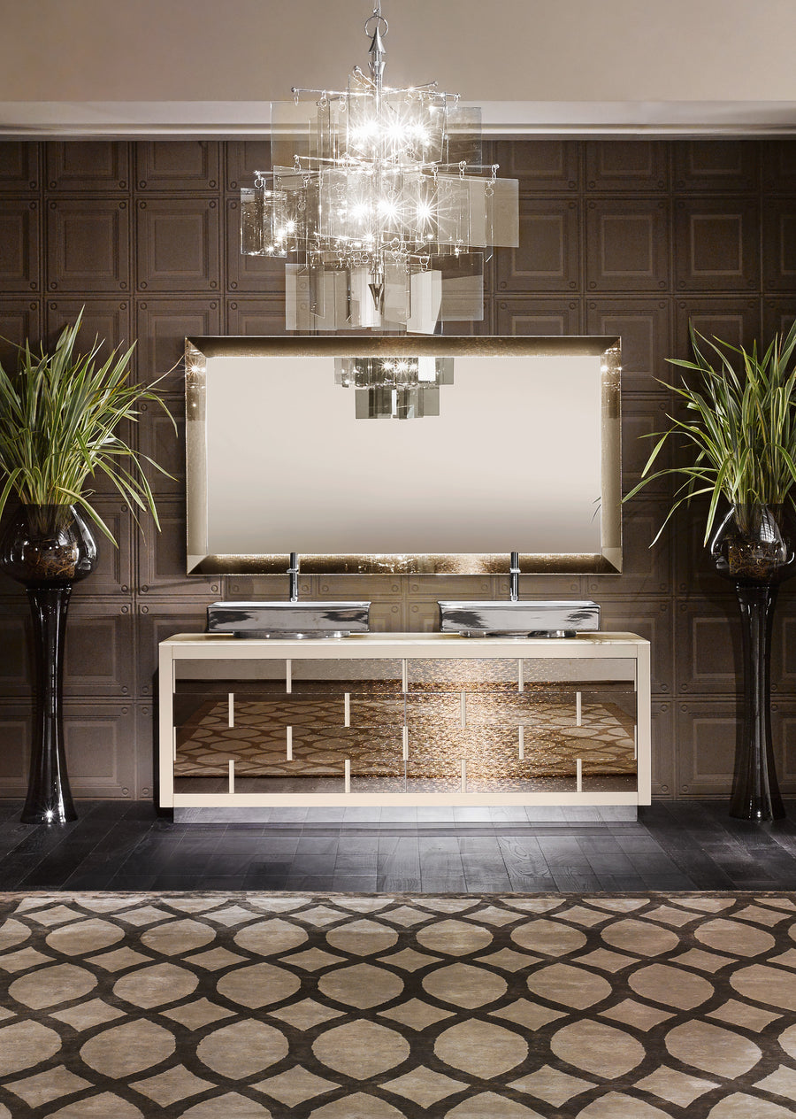 Ritz luxury bathroom furniture set by Samuele Mazza with gold surfaces