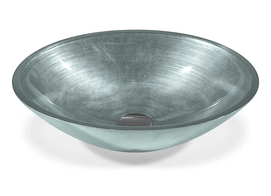 SICIS® Doh Glaswaschbecken Dargena oval in Mint – Aufsatzwaschbecken 50 × 40 cm aus bleifreiem Glas mit Rigato-Rillenstruktur