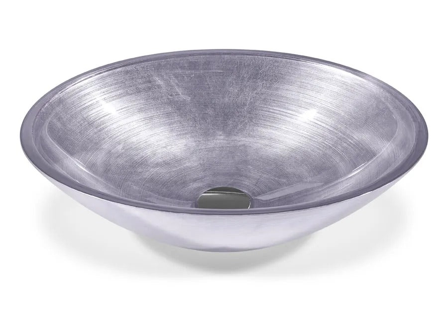 SICIS® Doh Glaswaschbecken Marver oval in Flieder – Aufsatzwaschbecken 50 × 40 cm aus bleifreiem Glas mit Rigato-Rillenstruktur