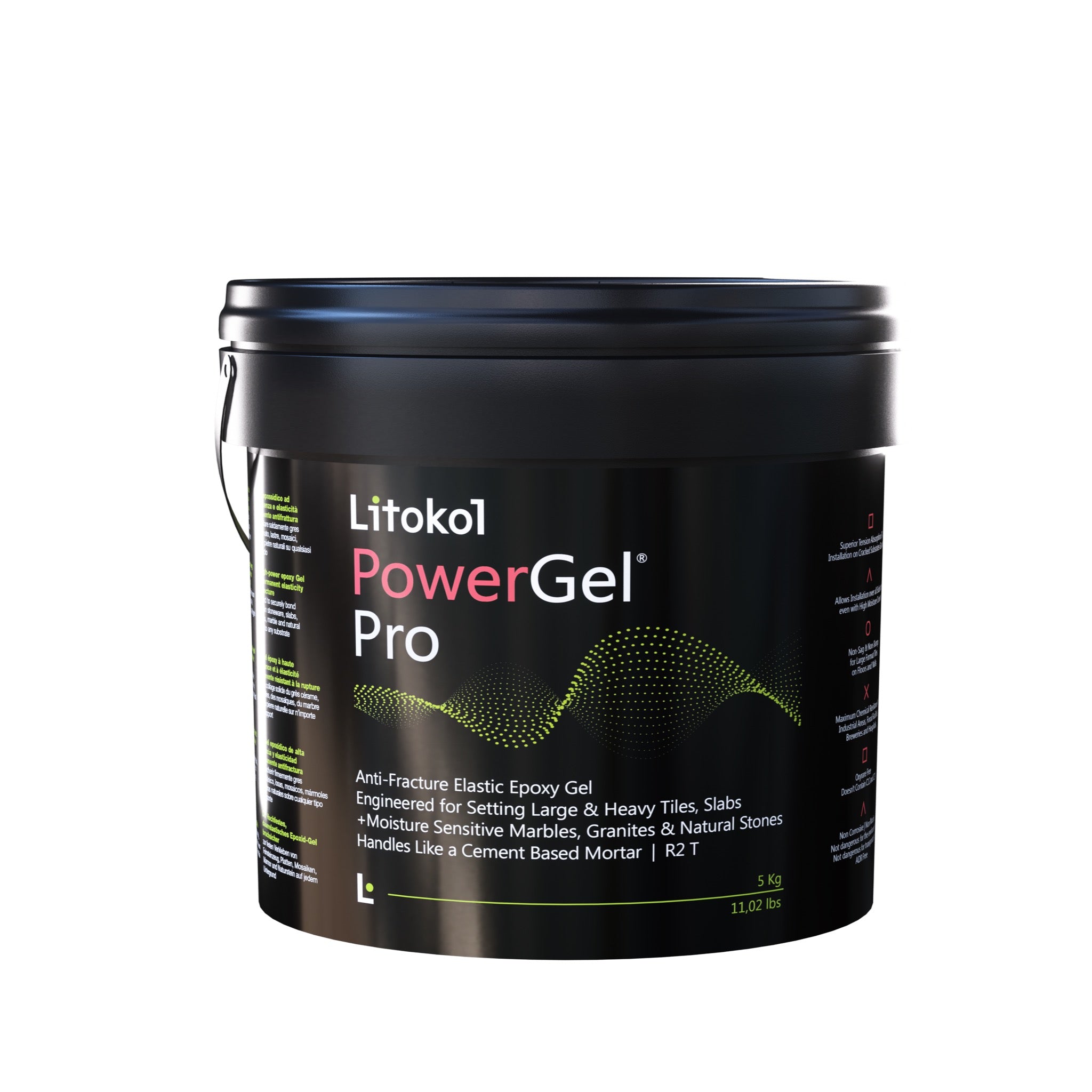 Litokol PowerGel Pro Ultra Bianco im schwarzen Eimer, 4× 10 kg, für ca. 27 m², jetzt bei Tiamont bestellen