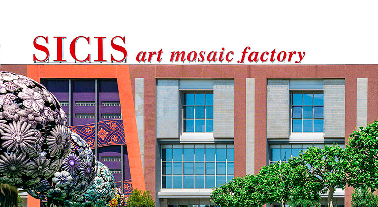 SICIS® building in Ravenna, Italian manufacturer of refined Colibrì glass mosaics for luxurious wall and floor design – available at Tiamont.
