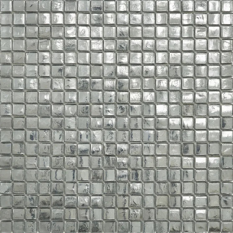 Icemir 4 – SICIS® Colibrì glass mosaic matching the silver bathroom with glass basin at Tiamont